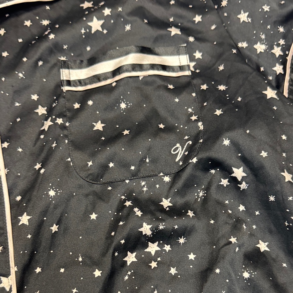 New Victoria's Secret size Large Black Stars loungewear Pajama Set - Picture 7 of 15
